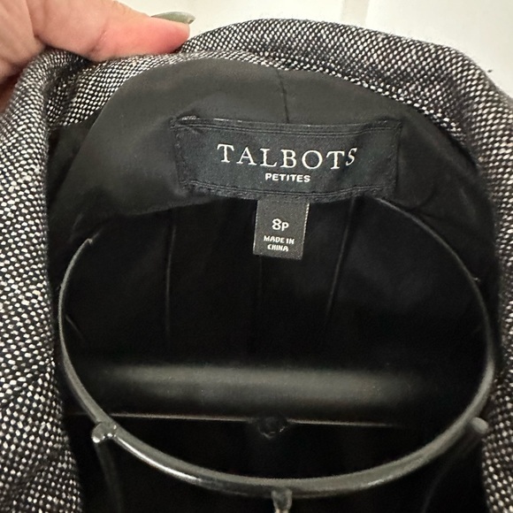 Talbots Ladies 8P Wool Blend Grey Tweed Look Classic Quality Blazer - Picture 3 of 6